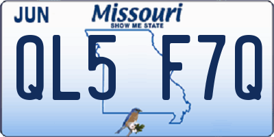 MO license plate QL5F7Q