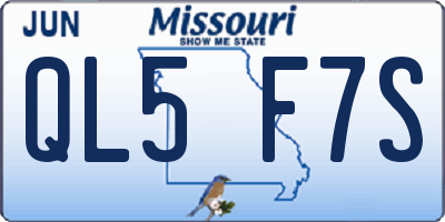 MO license plate QL5F7S