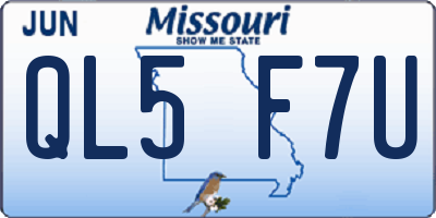 MO license plate QL5F7U