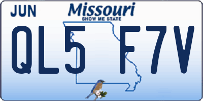 MO license plate QL5F7V
