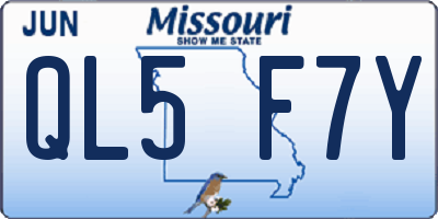 MO license plate QL5F7Y