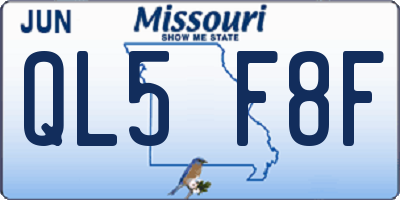 MO license plate QL5F8F