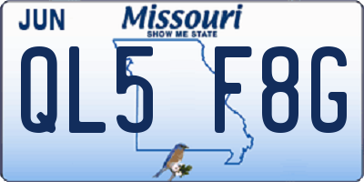 MO license plate QL5F8G