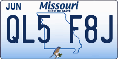 MO license plate QL5F8J