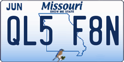 MO license plate QL5F8N