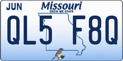 MO license plate QL5F8Q