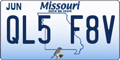 MO license plate QL5F8V