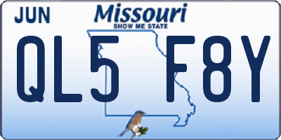 MO license plate QL5F8Y