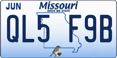 MO license plate QL5F9B