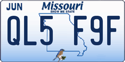 MO license plate QL5F9F