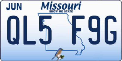 MO license plate QL5F9G