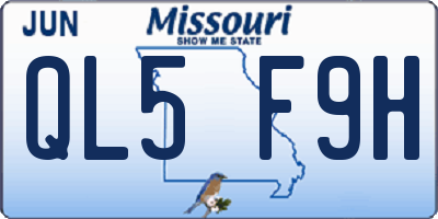 MO license plate QL5F9H