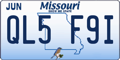 MO license plate QL5F9I