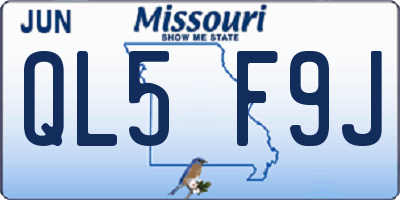 MO license plate QL5F9J