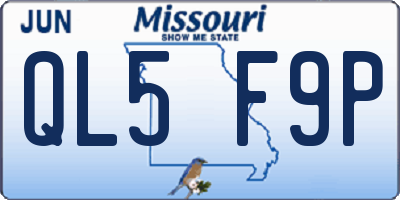 MO license plate QL5F9P