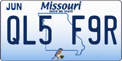 MO license plate QL5F9R