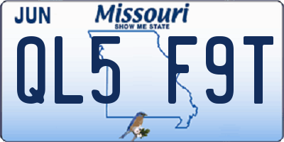 MO license plate QL5F9T