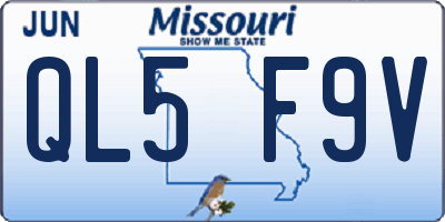 MO license plate QL5F9V