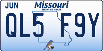 MO license plate QL5F9Y
