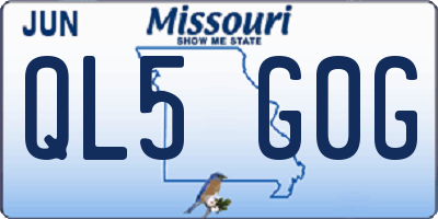 MO license plate QL5G0G