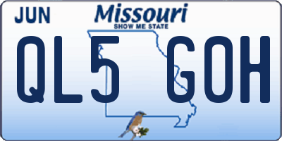 MO license plate QL5G0H