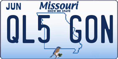 MO license plate QL5G0N