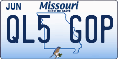 MO license plate QL5G0P