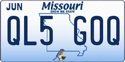 MO license plate QL5G0Q