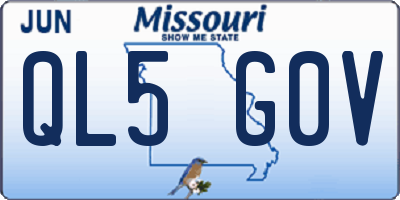 MO license plate QL5G0V
