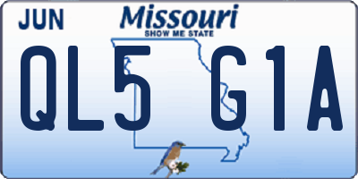 MO license plate QL5G1A