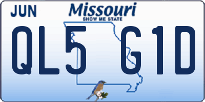 MO license plate QL5G1D