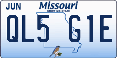 MO license plate QL5G1E