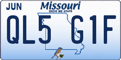 MO license plate QL5G1F