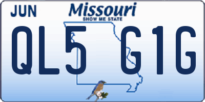 MO license plate QL5G1G