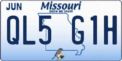 MO license plate QL5G1H