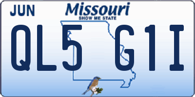 MO license plate QL5G1I