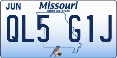 MO license plate QL5G1J