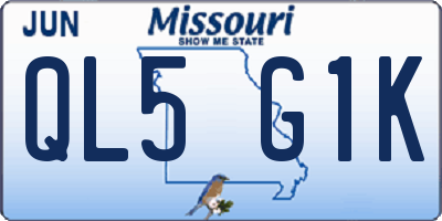 MO license plate QL5G1K