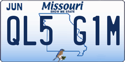 MO license plate QL5G1M