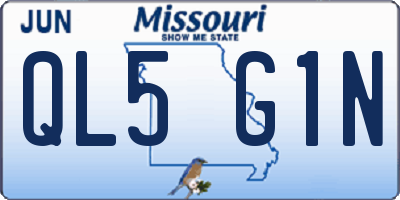 MO license plate QL5G1N