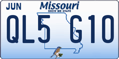MO license plate QL5G1O