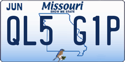 MO license plate QL5G1P