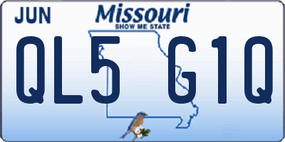 MO license plate QL5G1Q