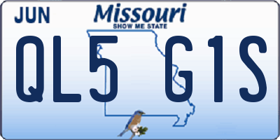 MO license plate QL5G1S