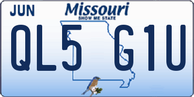 MO license plate QL5G1U
