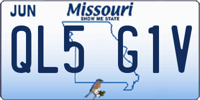 MO license plate QL5G1V