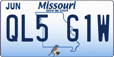 MO license plate QL5G1W