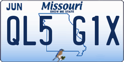 MO license plate QL5G1X
