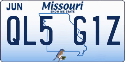 MO license plate QL5G1Z