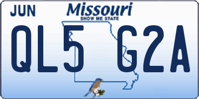 MO license plate QL5G2A